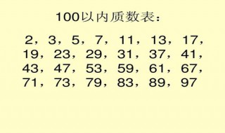 100以内质数的顺口溜 100以内质数的顺口溜怎么写