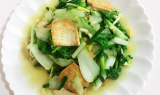 煎豆腐煮奶白菜怎么做 煎豆腐煮奶白菜做法介绍