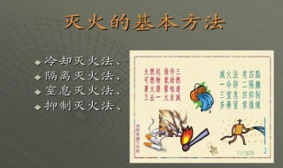 基本的灭火方法都有哪四种（基本的灭火方法都有哪四种图片）