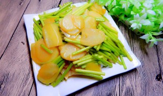 葱香西芹炒土豆片的做法 芹菜炒土豆片的做法大全