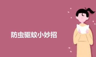 防虫驱蚊小妙招 防蚊驱虫有什么好招?