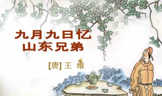 九月九日忆山东兄弟原文翻译及赏析 九月九日忆山东兄弟全诗译文