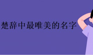 楚辞中最唯美的名字女（楚辞中最唯美的名字女孩）