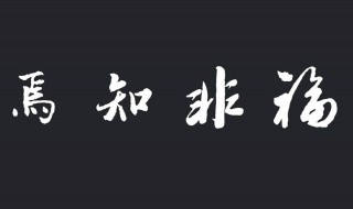 焉知非福什么意思（塞翁失马焉知非福什么意思）