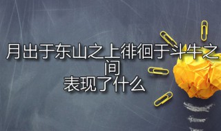 月出于东山之上徘徊于斗牛之间表现了什么 月出于东山之上徘徊于斗牛运用的修辞手法