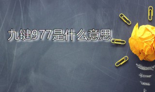 九键977是什么意思 九键9977什么意思