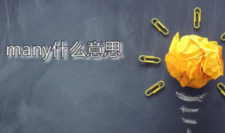 many什么意思（many什么意思和用法）