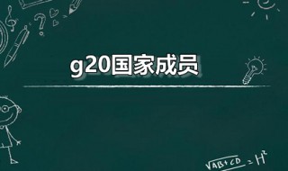 g20国家成员 g20哪些成员国