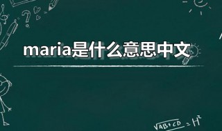 maria是什么意思中文（maria是什么意思中文翻译）