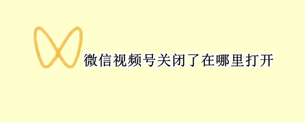 微信视频号关闭了在哪里打开（微信里面的视频号关闭了怎么打开）