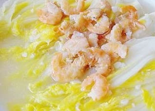 白菜虾仁面汤