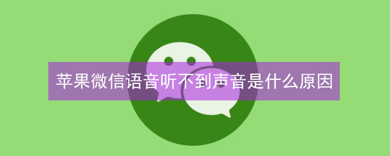 iPhone微信语音听不到声音是什么原因