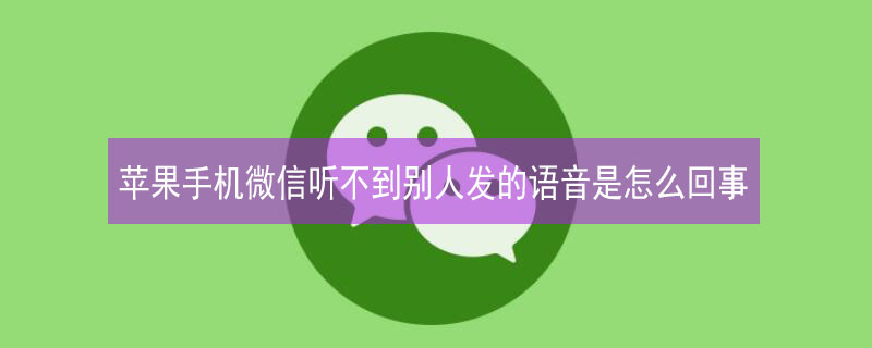 iPhone手机微信听不到别人发的语音是怎么回事
