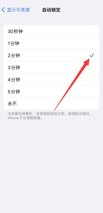 iPhone自动锁屏时间设置