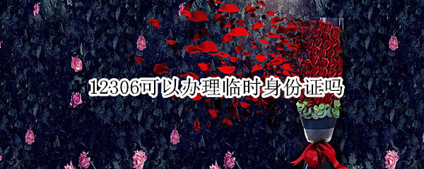 12306可以办理临时身份证吗（12306怎么办理临时身份证）