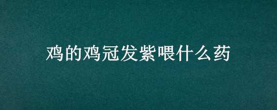 鸡的鸡冠发紫喂什么药 公鸡的鸡冠发紫吃什么药好