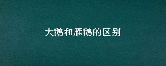 大鹅和雁鹅的区别（大鹅和雁鹅的区别在哪里）