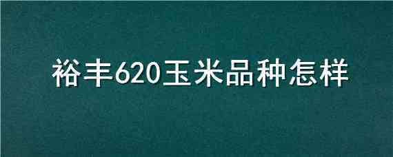 裕丰620玉米品种怎样 裕丰621玉米种简介