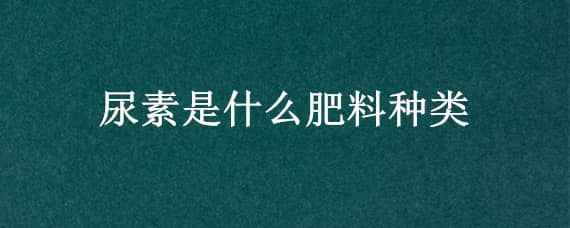 尿素是什么肥料种类 尿素属于哪种肥