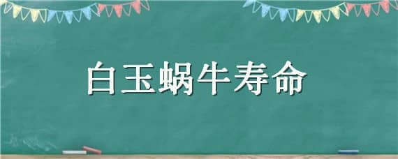 白玉蜗牛寿命 人工养殖白玉蜗牛寿命