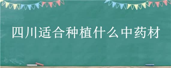 四川适合种植什么中药材（适合四川种植的名贵药材）