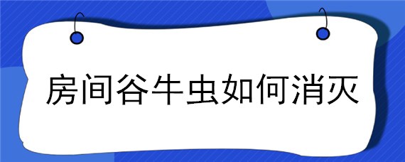 房间谷牛虫如何消灭 房间有谷牛虫怎么办