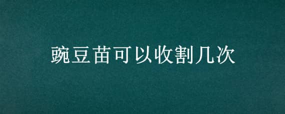 豌豆苗可以收割几次（豌豆苗收割后几天可以收割第二次）