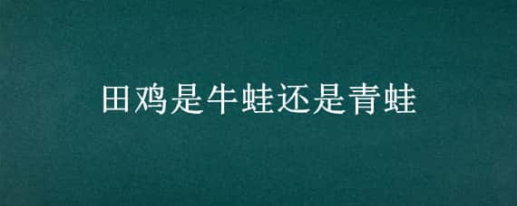 田鸡是牛蛙还是青蛙（牛蛙也是田鸡吗）