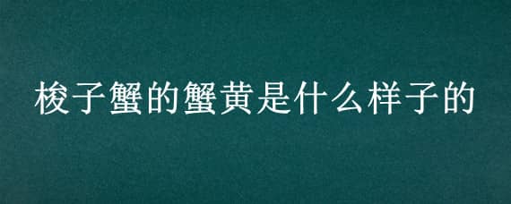 梭子蟹的蟹黄是什么样子的（梭子蟹哪个是蟹黄）