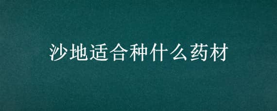 沙地适合种什么药材 沙子地种什么药材最好