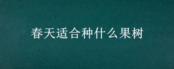 春天适合种什么果树（春天适合种什么果树盆景）