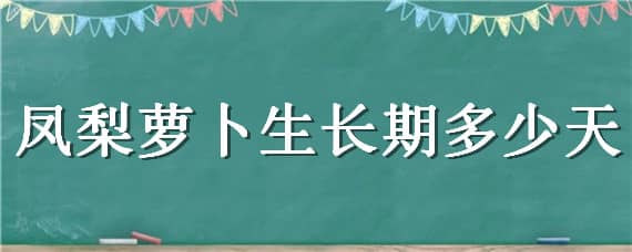 凤梨萝卜生长期多少天 凤梨萝卜几天出苗