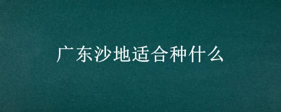 广东沙地适合种什么（广东沙地适合种什么果树）