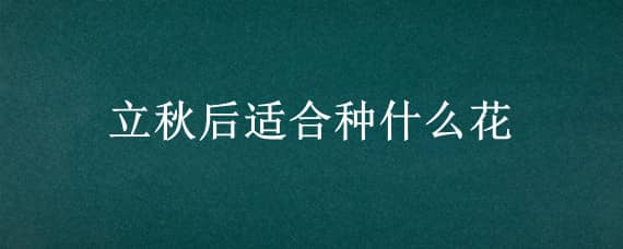 立秋后适合种什么花 立秋后适合种什么花卉