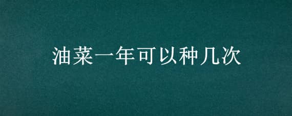 油菜一年可以种几次（油菜种隔年可以种吗）