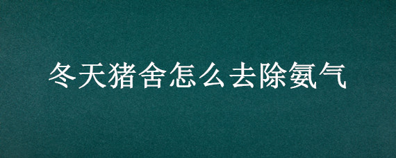 冬天猪舍怎么去除氨气（养猪场如何去除氨气）