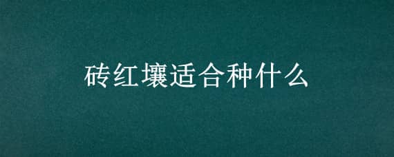 砖红壤适合种什么（砖红壤适合种什么植物）