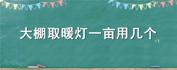 大棚取暖灯一亩用几个 大棚电灯取暖