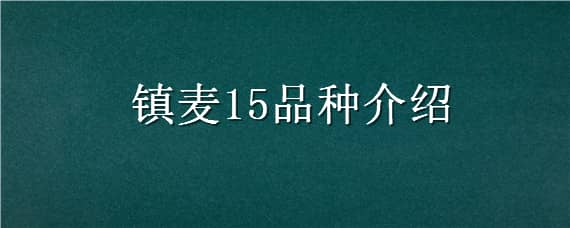 镇麦15品种介绍（镇麦15品种特征特性）