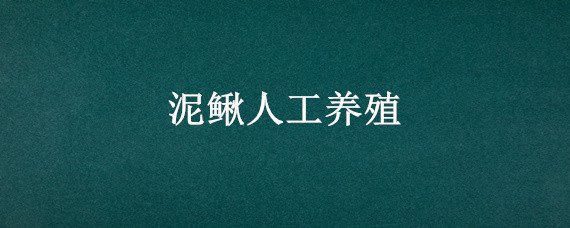 泥鳅人工养殖 泥鳅人工养殖吃什么饲料