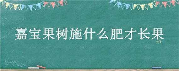 嘉宝果树施什么肥才长果 嘉宝果树施什么肥长的快