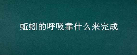 蚯蚓的呼吸靠什么来完成 蚯蚓的呼吸靠什么来完成它以土壤中的什么为食