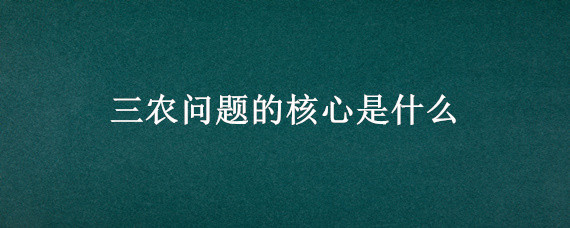 三农问题的核心是什么（三农问题的本质与核心）