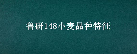 鲁研148小麦品种特征 鲁研148小麦品种简介