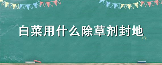 白菜用什么除草剂封地 白菜地的除草剂