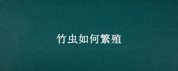 竹虫如何繁殖(竹虫繁殖技术)