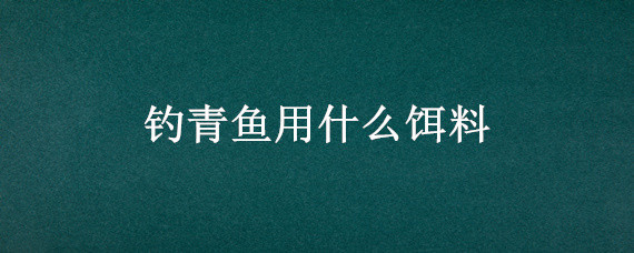 钓青鱼用什么饵料 北方钓青鱼用什么饵料