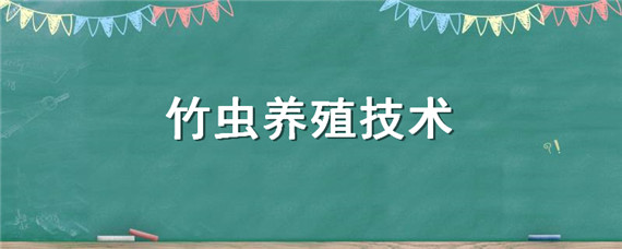 竹虫养殖技术（竹虫养殖技术视频 实拍）