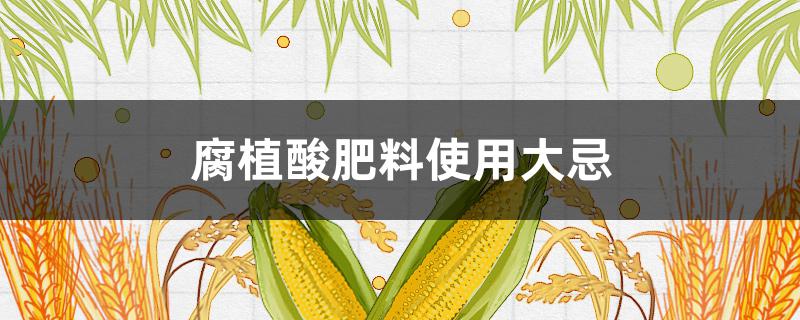 腐植酸肥料使用大忌 腐植酸类肥料