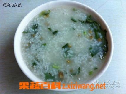 绿豆菜心粥（豌豆青菜粥）